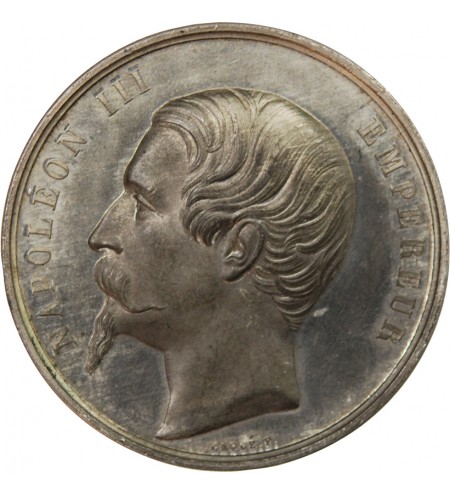 ALLIANCE FRANCO-SARDE, NAPOLEON III - MEDAILLE ETAIN 1859