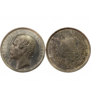 ALLIANCE FRANCO-SARDE, NAPOLEON III - MEDAILLE ETAIN 1859 2