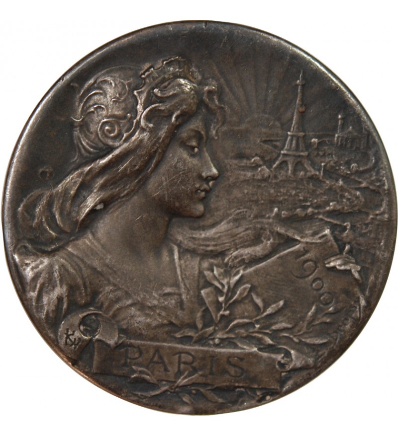 EXPOSITION UNIVERSELLE DE 1900, PONT ALEXANDRE III - MEDAILLE BRONZE ARGENTÉ