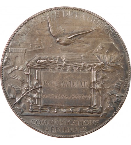 MINISTERE DE LA GUERRE, COMMUNICATIONS AERIENNES - MÉDAILLE ARGENT 1870 / 1871 PARIS