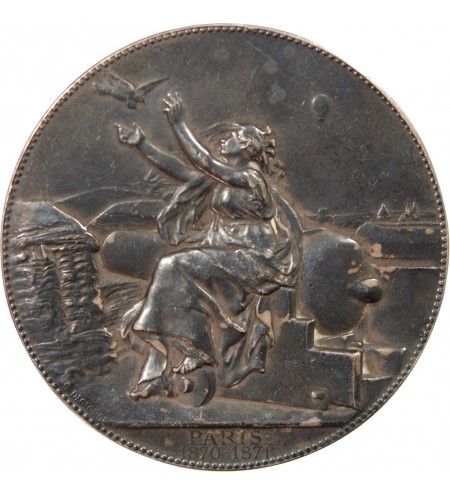 MINISTERE DE LA GUERRE, COMMUNICATIONS AERIENNES - MÉDAILLE ARGENT 1870 / 1871 PARIS