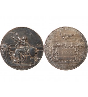 MINISTERE DE LA GUERRE, COMMUNICATIONS AERIENNES - MÉDAILLE ARGENT 1870 / 1871 PARIS 2