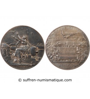 MINISTERE DE LA GUERRE, COMMUNICATIONS AERIENNES - MÉDAILLE ARGENT 1870 / 1871 PARIS