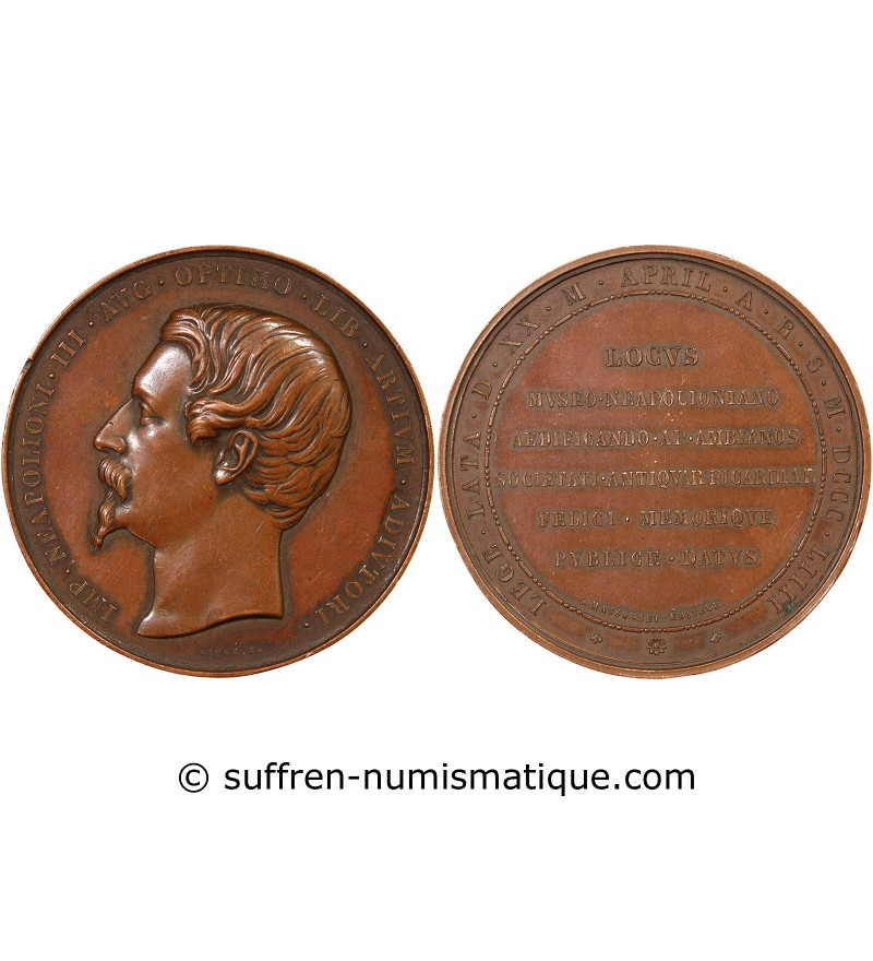 MUSEE NATIONAL DE PICARDIE, NAPOLEON III - MEDAILLE CUIVRE 1854
