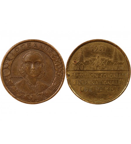 EXPOSITION COLONIALE, OCEANIE - MEDAILLE LAITON 1931
