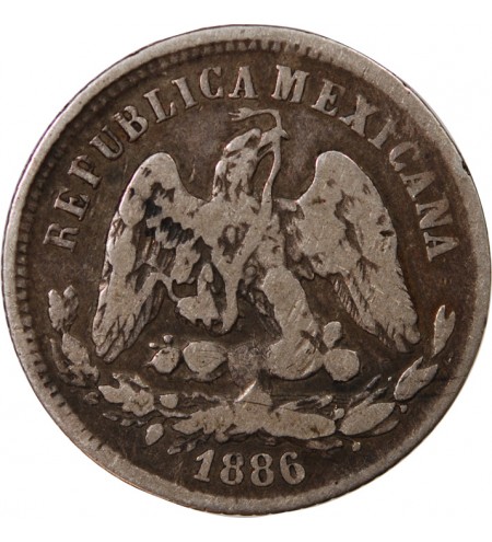 MEXIQUE - 25 CENTAVOS ARGENT 1886 Go R