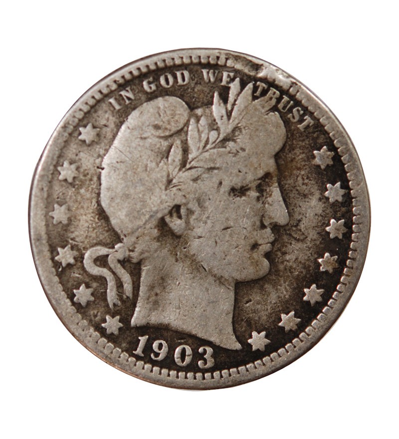 USA - 25 CENTS ARGENT "Barber Quarter" 1903 PHILADELPHIE