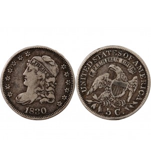 USA - 5 CENTS ARGENT "Capped Bust Half Dime" 1830 2