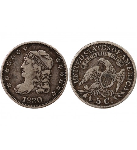 USA - 5 CENTS ARGENT "Capped Bust Half Dime" 1830