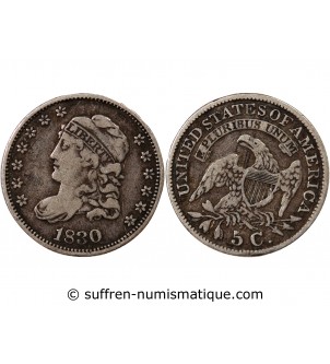 USA - 5 CENTS ARGENT "Capped Bust Half Dime" 1830