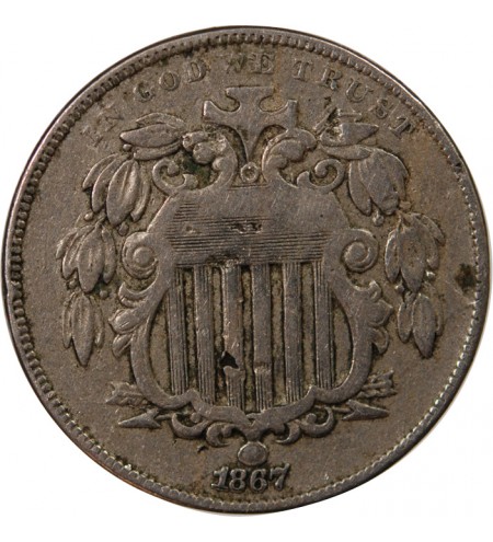 USA - 5 CENTS "Union Shield" 1867