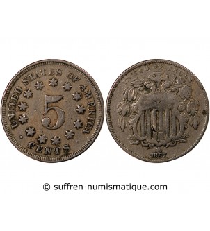 USA - 5 CENTS "Union Shield" 1867