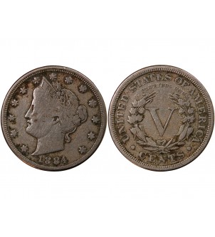 USA - 5 CENTS "Liberty Nickel" 1884 2