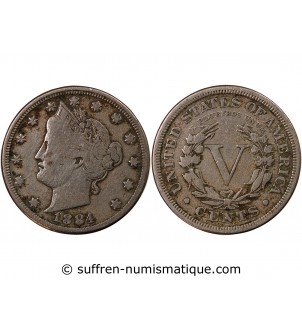 USA - 5 CENTS "Liberty Nickel" 1884