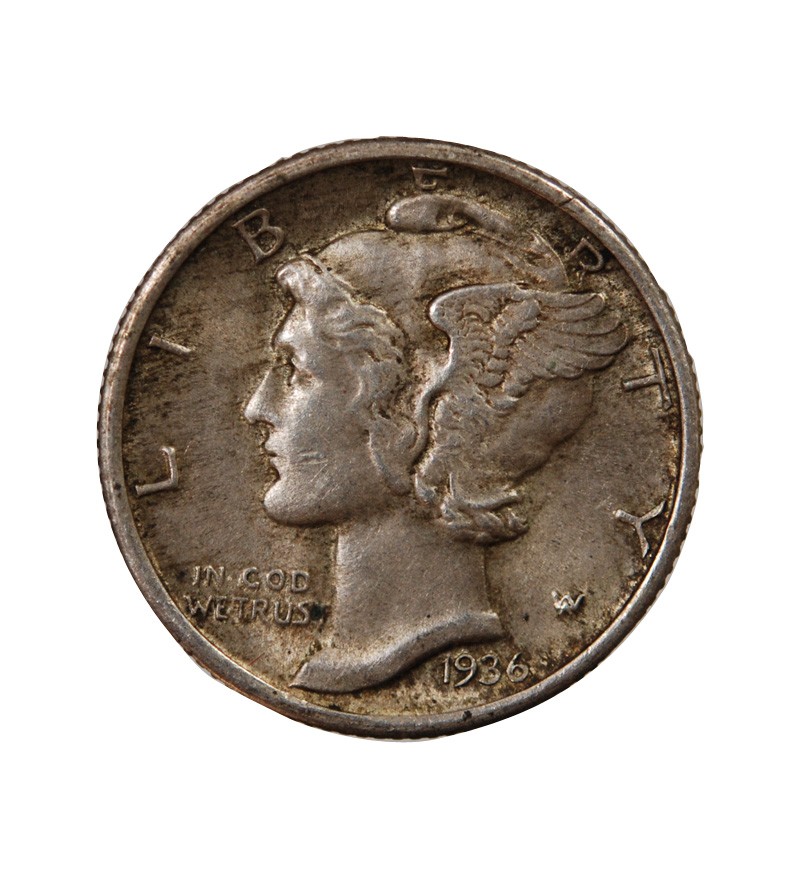 USA - 10 CENTS ARGENT "Mercury Dime" 1936 PHILADELPHIE