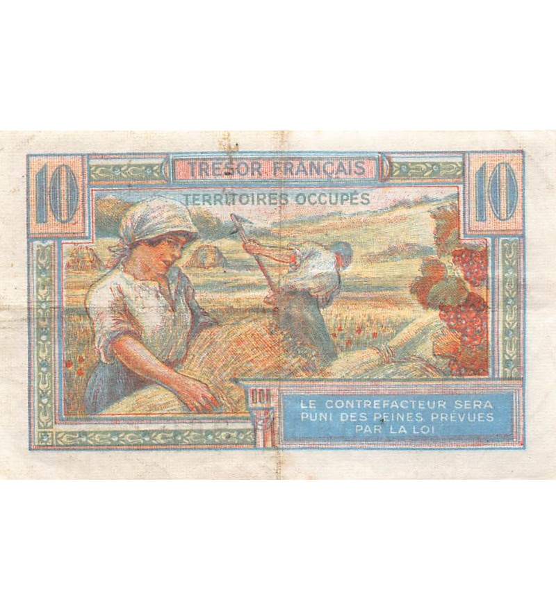 TRÉSOR FRANCAIS, TERRITOIRES OCCUPÉS - 10 FRANCS type 1947 - TB+