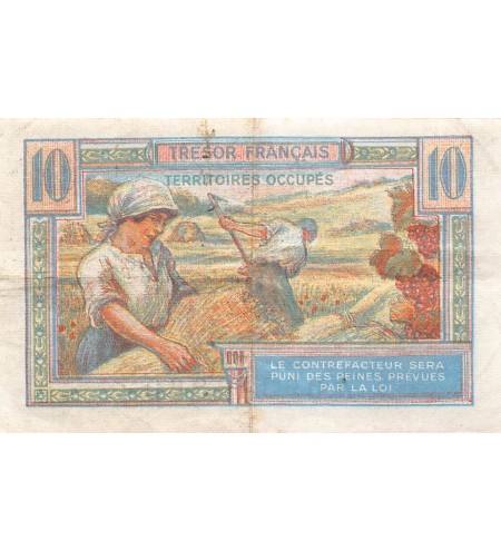 TRÉSOR FRANCAIS, TERRITOIRES OCCUPÉS - 10 FRANCS type 1947 - TB+