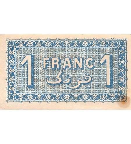 CHAMBRE DE COMMERCE D'ALGER - 1 FRANC 1923 - TTB