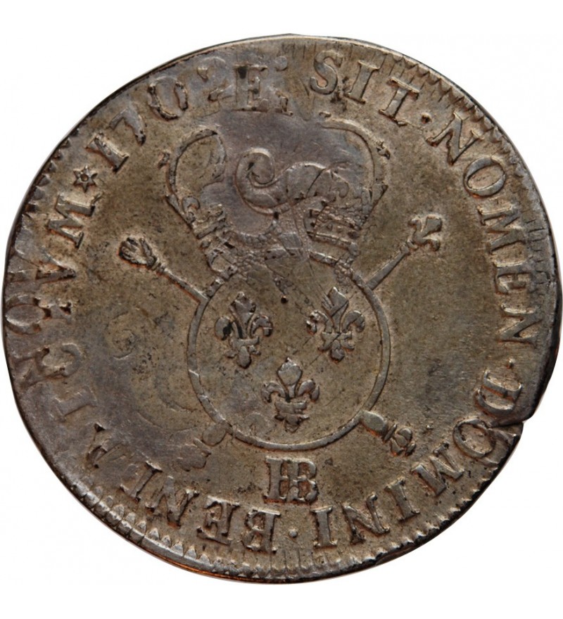 LOUIS XIV﻿ - 34 SOLS 6 DENIERS DE STRASBOURG 1702 BB