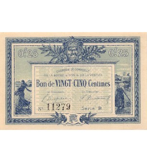 CHAMBRE DE COMMERCE DE VENDEE - 25 CENTIMES 1916 - SPL 2