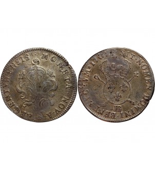 LOUIS XIV﻿ - 34 SOLS 6 DENIERS DE STRASBOURG 1702 BB 2