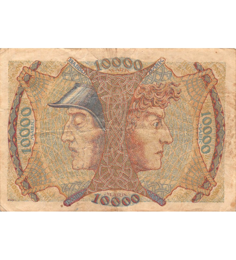 ALLEMAGNE, BADISCHE BANK - 10000 MARK 01/04/1923 - TB+