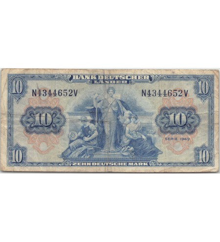 ALLEMAGNE - 10 MARK 22/08/1949 - TB