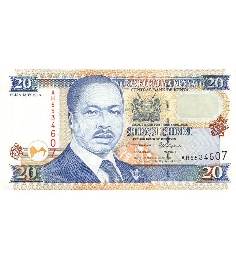 KENYA, DANIEL ARAP MOI - 20 SHILLINGS 01/01/1996 - SUP