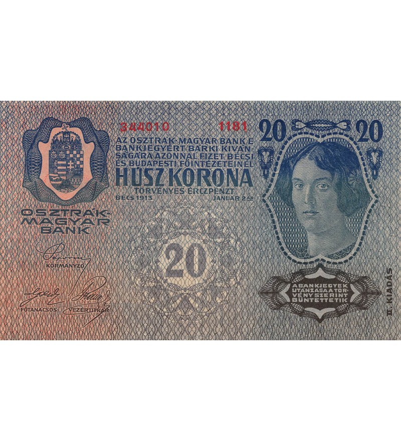 AUTRICHE-HONGRIE - 20 KRONEN 02/01/1913 - TTB+