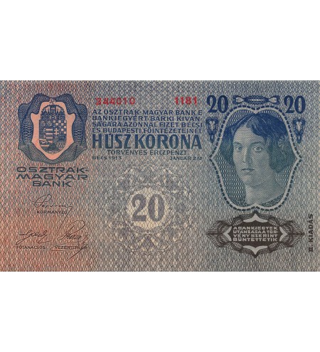 AUTRICHE-HONGRIE - 20 KRONEN 02/01/1913 - TTB+