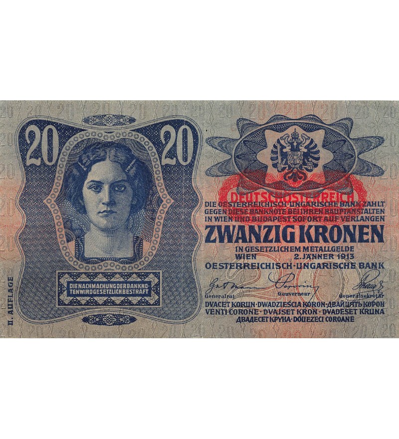AUTRICHE-HONGRIE - 20 KRONEN 02/01/1913 - TTB+