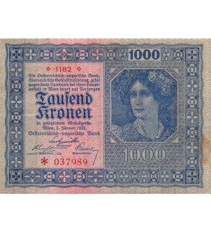 AUTRICHE-HONGRIE - 1000 KRONEN 02/01/1922 - TB+ 2