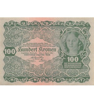 AUTRICHE-HONGRIE - 100 KRONEN 02/01/1922 - TTB+