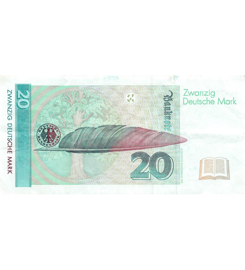 ALLEMAGNE, ANNETTE VON DROSTE HÜLSHOFF - 20 MARK 01/08/1991 - TB+