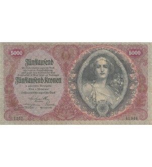 AUTRICHE - 5000 KRONEN 02/01/1922 - TTB+