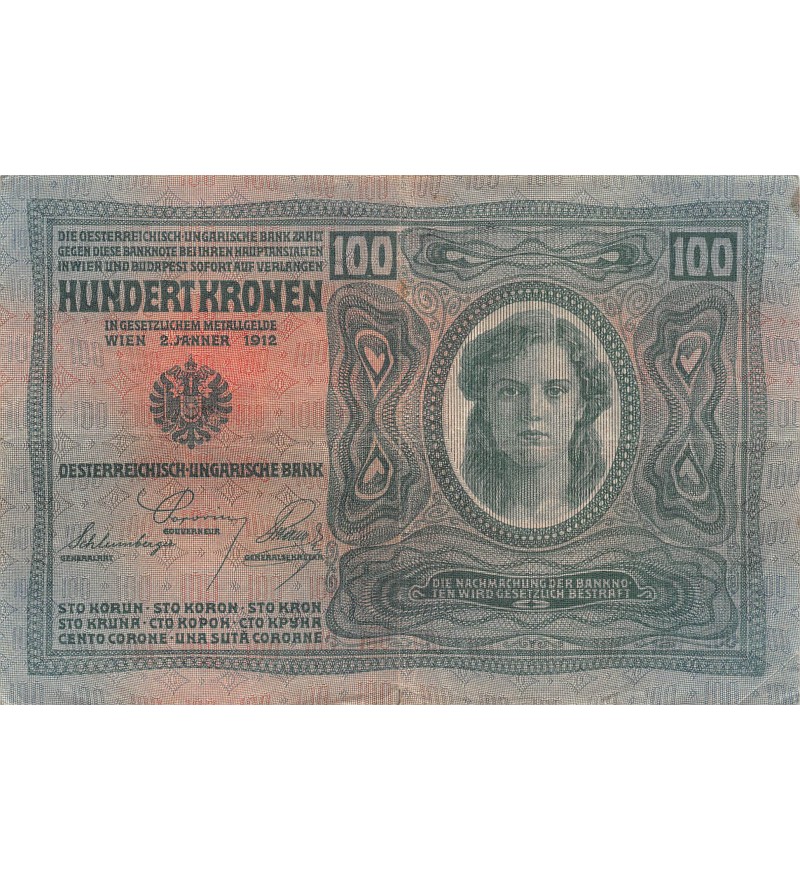 AUTRICHE - 100 KRONEN 02/01/1912 - PTTB