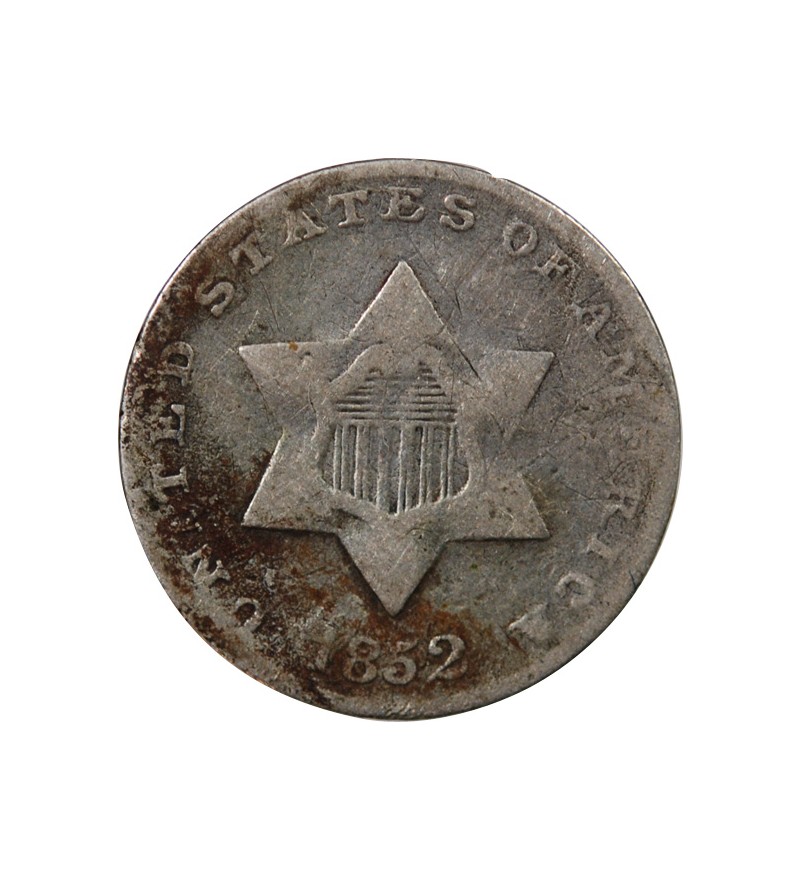 USA - 3 CENTS ARGENT 1852 PHILADELPHIE