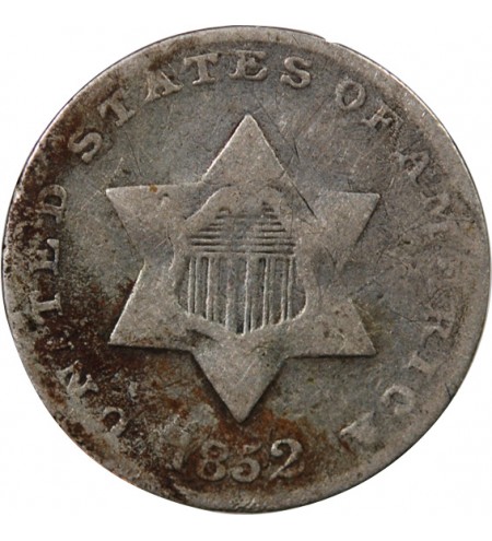 USA - 3 CENTS ARGENT 1852 PHILADELPHIE