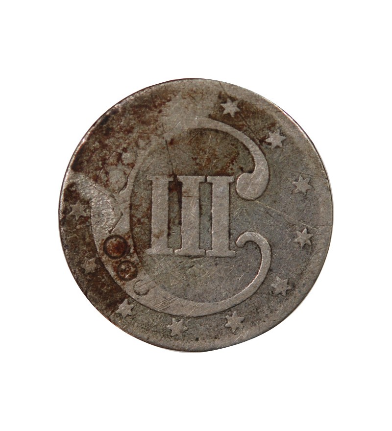 USA - 3 CENTS ARGENT 1852 PHILADELPHIE