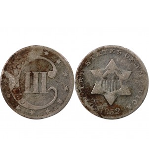 USA - 3 CENTS ARGENT 1852 PHILADELPHIE 2