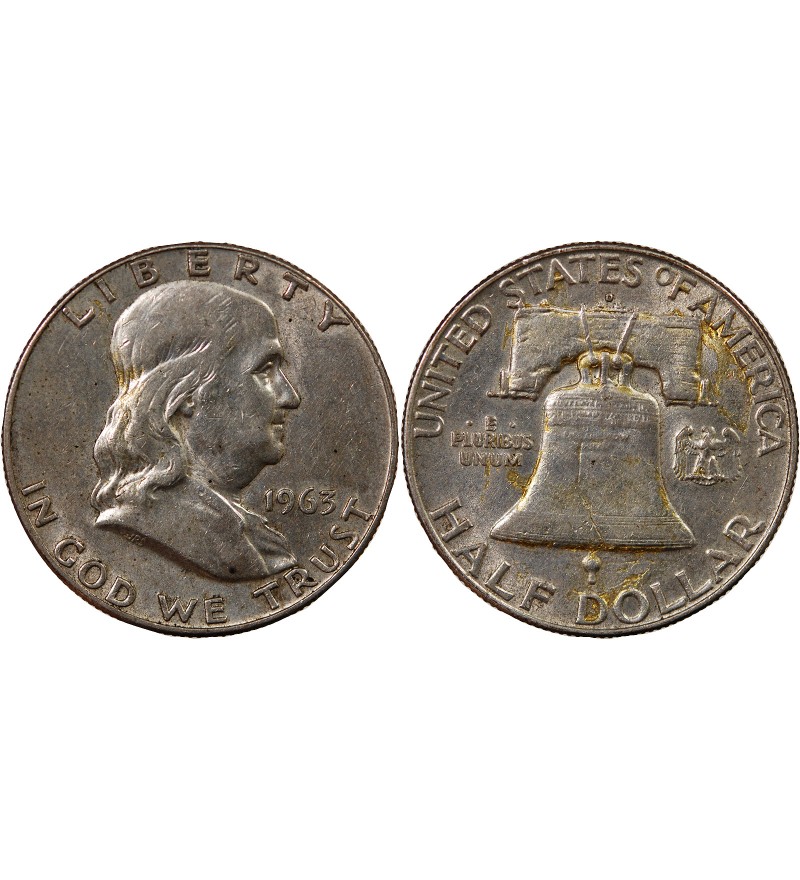 USA, BENJAMIN FRANKLIN - 1/2 DOLLAR ARGENT 1963 DENVER