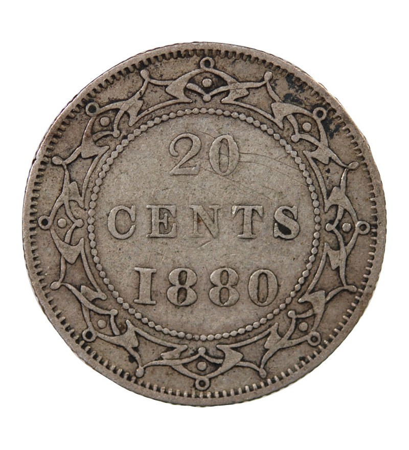 TERRE-NEUVE, VICTORIA - 20 CENTS ARGENT 1880