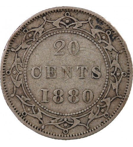 TERRE-NEUVE, VICTORIA - 20 CENTS ARGENT 1880