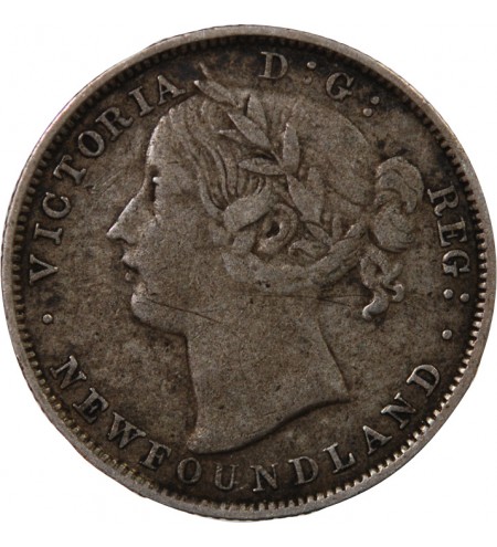 TERRE-NEUVE, VICTORIA - 20 CENTS ARGENT 1880