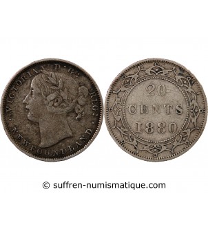 TERRE-NEUVE, VICTORIA - 20 CENTS ARGENT 1880
