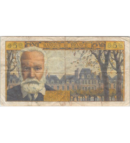 FRANCE, VICTOR HUGO - 5 NF 01/07/1965 - SÉRIE P.148 - TB