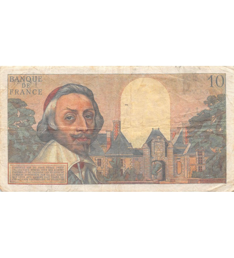 FRANCE, RICHELIEU - 10 NF 05/04/1962 - SÉRIE J.217 - TB+