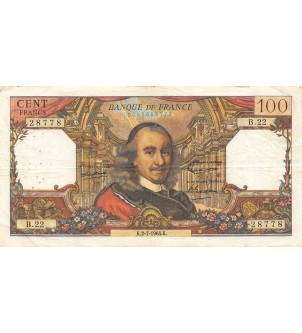 FRANCE, CORNEILLE - 100 FRANCS 02/07/1964 - SÉRIE B.22 - TB+