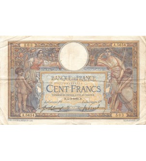 FRANCE, LUC-OLIVIER MERSON - 100 FRANCS 05/03/1919 - TB+ 2