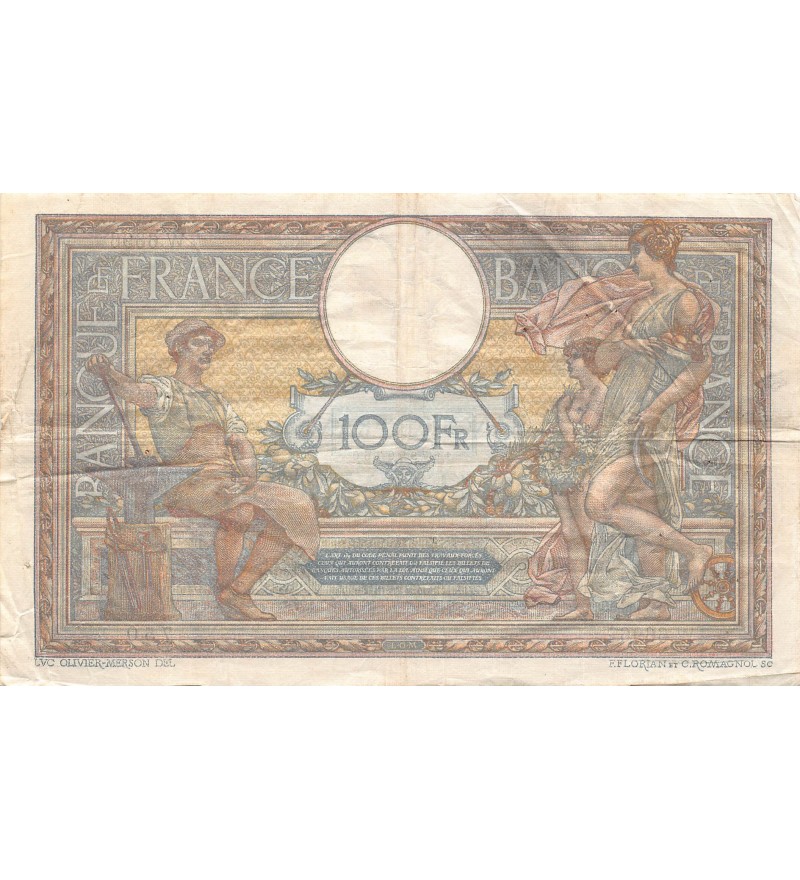 FRANCE, LUC-OLIVIER MERSON - 100 FRANCS 13/01/1920 - TB+